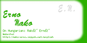 erno mako business card